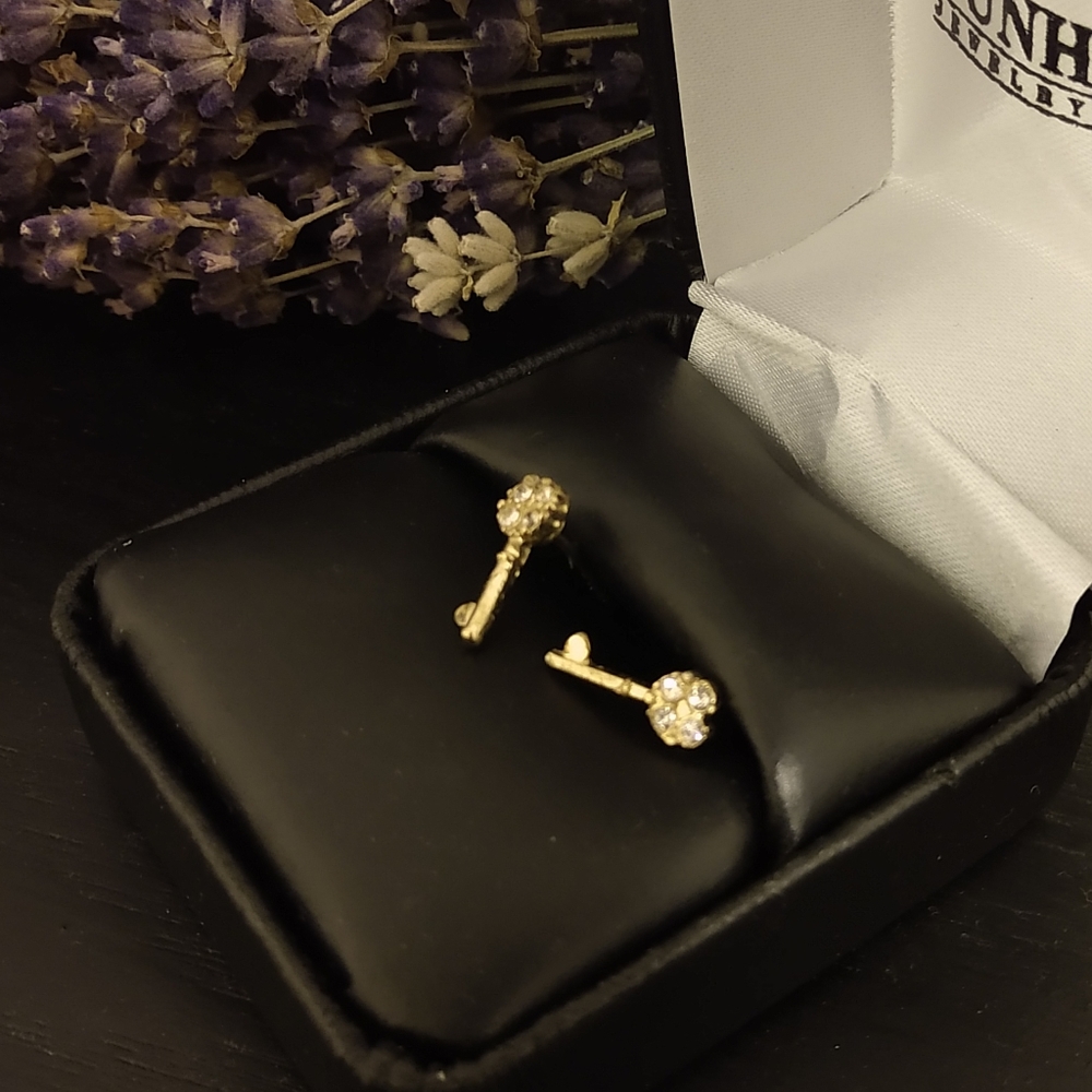 🦋3/$10 Gold Key earrings